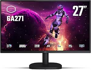 Cooler Master GA271” 100Hz VA WQHD 2560 x 1440 PC Monitor, 1ms (MPRT), HDR10, FreeSync VRR Technolog, 95% sRGB, Low Blue Light, DP*1 | HDMI*2