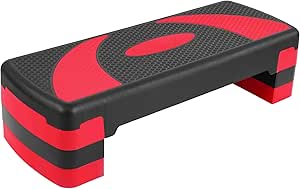 BalanceFrom 31-Inch Lightweight Portable Adjustable Height Workout Aerobic Stepper Step Platform Trainer with Raisers, Multiple Colors