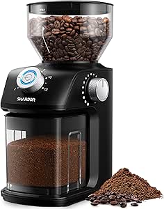 SHARDOR Automatic Coffee Grinder, Electric Burr Coffee Grinder with 18 Precise Grind Setting, Adjustable Coffee Bean Grinder for 2-12 Cup, Grinders for Home Use for French Press, Drip and Espresso