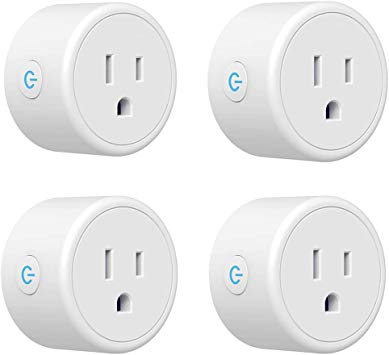 Smart Plug - WiFI Outlet Compatible with Alexa, Google Home & IFTTT, Remote Control Outlet Mini Socket with Timer Function, Smart Life, 2.4GHz Network Only - 4 Pack