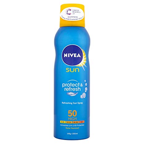 Nivea Refreshing Sun Mist Spray, High SPF 50, Protect & Refresh, 200 ml