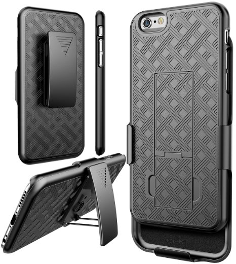 6S Plus Case, iPhone 6S Plus Holster Case, SGM (TM) Shell Holster Combo Protective Case with Kick-Stand Belt Clip Holster For iPhone 6 Plus / 6S Plus (5.5)   SGM (TM) Microfiber Cleaning Cloth