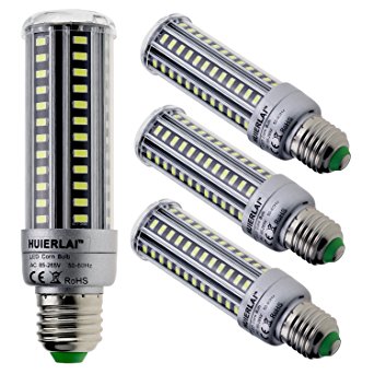 HUIERLAI 4-Pack 15W Super Bright LED Corn Bulb For Residential and Commercial Projec E26/E27 ( 120W Incandescent Bulb ) 1360Lm AC85-265V White(6000K) Non-Dimmable.