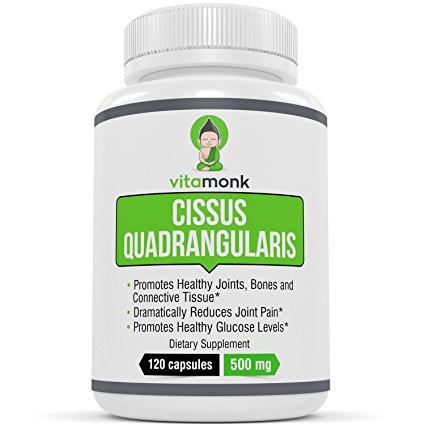 Cissus Quadrangularis by Vitamonk - Promotes Bone and Joint Health and reduce joint aches 500mg - 120caps