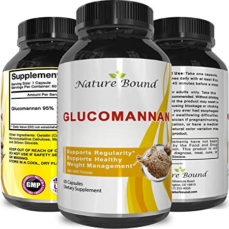 Weight Loss Supplements for Men and Women – Glucomannan Konjac Fiber Powder Appetite Suppressant & Natural Constipation Relief – Balance Blood Sugar   Cholesterol – Supplement Capsules