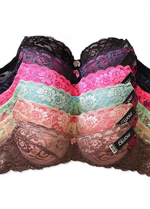 Women's Laced & Lace Trimmed Bras (Packs of 6) - Various Styles