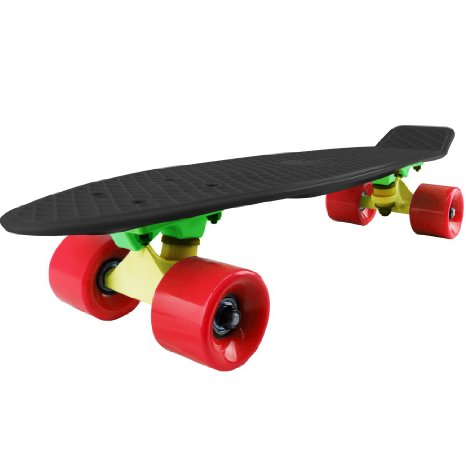 Cal 7 Mini Cruiser Skateboard Complete 22 Inch Standard Retro Style Plastic Board