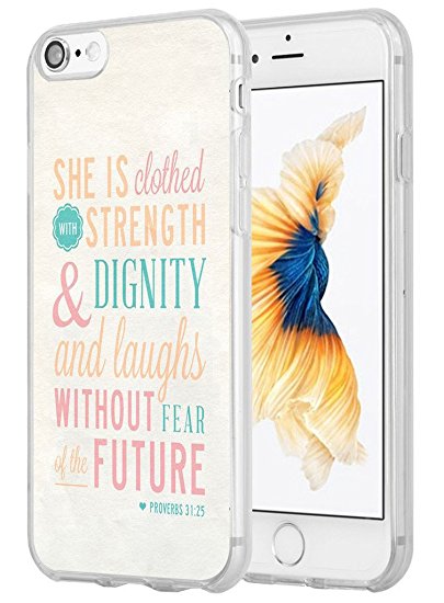 Iphone 7 Case Bible Verse for Girls, Hungo Apple Iphone 7 Case Soft Tpu Silicone Protective Bible Verses Theme Proverbs for Girls Womens