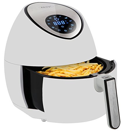 ZENY 1500W Air Fryer For Healthy Oil Free Cooking Large Capacity 3.7QT w/ Dishwasher Safe Parts (White)