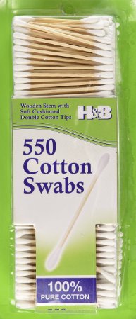Cotton Swabs-100% Pure Cotton w/ Wooden Stem, Double Cotton Tips, 1650 Soft Cotton Swabs