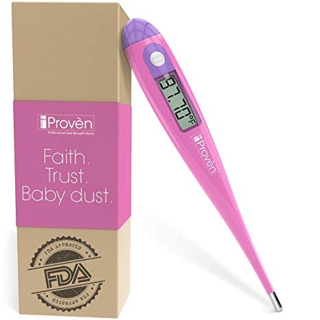 Fertility BBT Thermometer - iProven BBT-271B(2) - 1/100th Accuracy - Trying to Conceive The Natural Way - Track Your Waking Temperature - Ovulation Tracking and Prediction (Pink)
