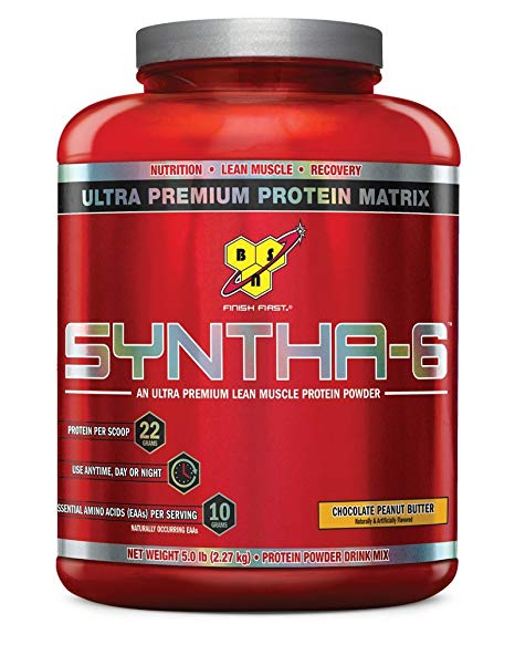 BSN SYNTHA-6 Protein Powder, Chocolate Peanut Butter, 5.0 Pound (48 Servings)