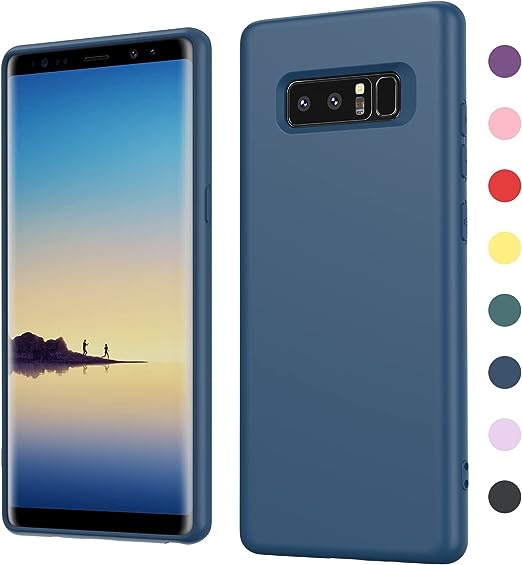 LeYi Samsung Galaxy Note 8 Case, Galaxy Note 8 Case Soft Silicone Ultra Slim Shockproof Protective Case with Anti-Scratch Microfiber Lining, Full Covered Soft Gel Rubber Case Samsung Note 8, Blue