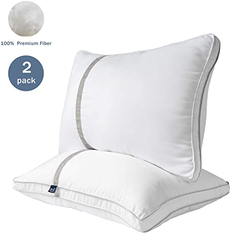 BedStory Pillows for Sleeping 2 Pack, Hotel Collection Down Alternative Bed Pillow Queen Size, Hypoallergenic Pillow for Side and Back Sleepers, Ultra Soft & Breathable
