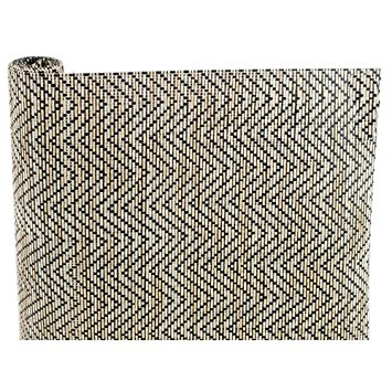 Magic Cover Natural Weave Non-Adhesive Liner for Shelves, Drawers and Counter Tops, Zig Zag Black/Ivory, 12 inches by 4 feet