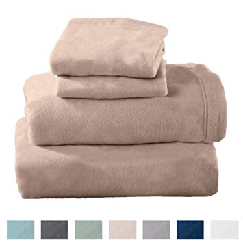 Home Fashion Designs Maya Collection Super Soft Extra Plush Polar Fleece Sheet Set. Cozy, Warm, Durable, Smooth, Breathable Winter Sheets in Solid Colors Brand. (Queen, Taupe)