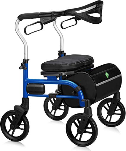 Evolution Trillium Lightweight Medical Walker Rollator with Seat and Brakes