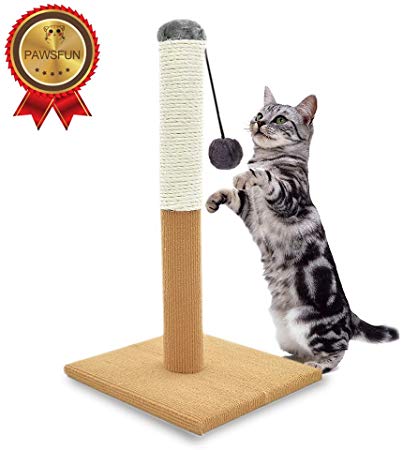 Cat Scratching Post 2-in-1 Sisal with Hanging Interactive Cat Toy for Small Medium Large Cats