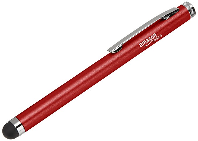 AmazonBasics Capacitive Stylus for Touchscreen Devices - Red