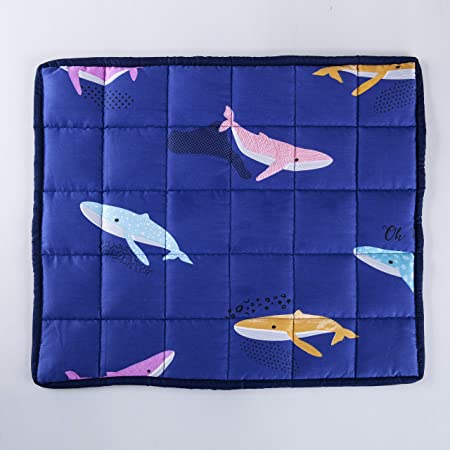 Sleepymoon Sensory Weighted Lap Pad Blanket (Whale(Minky Cotton))