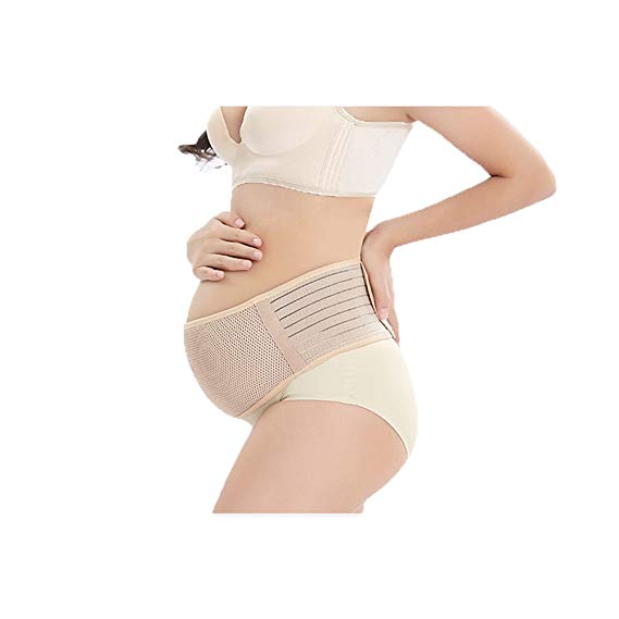 Merlinae Recommended Maternity Belt - Care Breathable Abdomen Support and Pelvic Support - Comfortable Belly Band for Pregnancy - Prenatal Cradle for Baby - One Size Beige