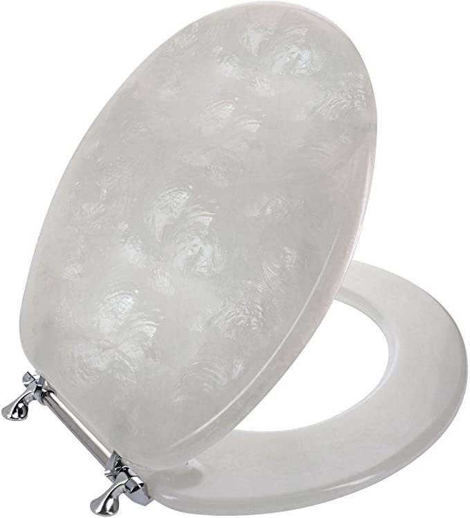 Ginsey Standard Deluxe Capice Resin Toilet Seat with Chrome Hinges