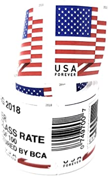 100 US Flag Forever Postage Stamps (Coil) - Roll of 100 Stamps, Stamp Design May Vary