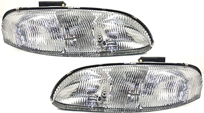 Headlight Set Compatible with 1995-1999 Chevrolet Monte Carlo 1995-2001 Lumina Left Driver and Right Passenger Side Halogen With bulb(s)