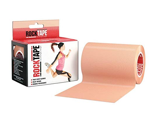 Rocktape Kinesiology Tape for Athletes, Water Resistant, Reduce Pain and Injury Recovery, 180% Elastic Stretch, 1 Roll, 16.4 Feet