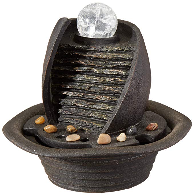 OK Lighting Water Fountain with LED Light, 8.0"