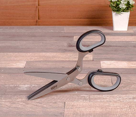 GEFU Herb and Vegetable Kitchen Scissors, 5 Blades, Stainless Steel