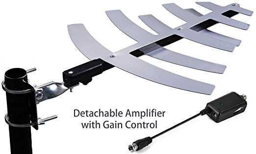 pingbingding HDTV Antenna Digital Amplified Outdoor/Attic/Roof Antenna with Detachable Amplifier Signal Booster For UHF,50 Miles Range,Tools-free installation