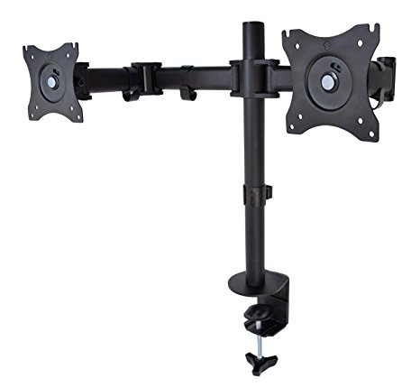 Duramex (Tm) Economy Dual Monitor Arms Fully Adjustable Desk Mount / Articulating Stand For 2 LCD Screens up to 27”