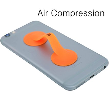 DUZY - Cellphone Grip Smart Strap, Device Holder with Fingers, Easy Detachable, Universal Device Strap, Iphone plus, Auxiliary Stand, Cellphone Accessories (Orange)