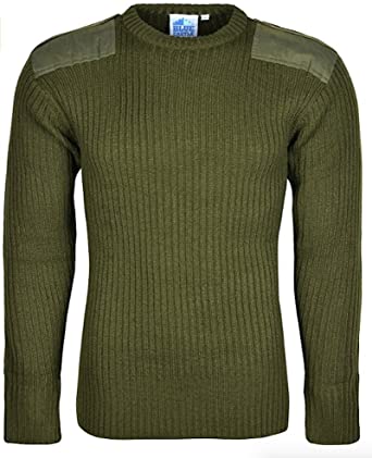 Castle Clothing Mens Army Security Jumper Pullover Crew Neck Long Sleeves Knitted Top