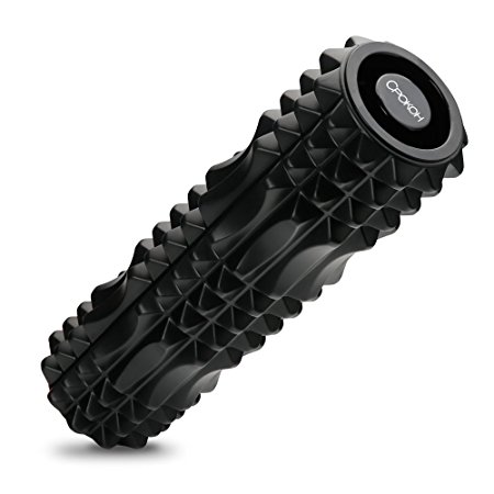 CPOKOH Extreme Muscle Foam Roller,High Density Deep Massage Roller for Back, Legs, Tight Muscles, Physical Therapy, Pilates, Yoga, Exercising, & Sports, Black (17.7’’ x 5’’)
