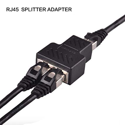 RJ45 Splitter Connector,Aoiutrn Dual LAN Ethernet Socket USB 1 to 2 Female Network Adapter Compatible with Cat5, Cat5e, Cat6, Cat7