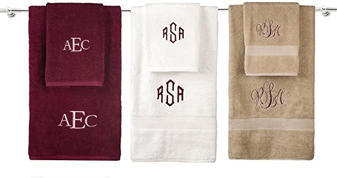 1888 Mills Personalized Monogrammed Decorative Bath Linens for Home, Office, and Gifts. Hotel Collection 100% USA Made Hand Towel - Onyx Black - 16"X28". Luxurious Boutique Style, Super Absorbent