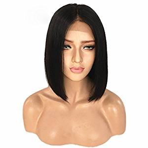 Beeos Hair Lace Front Wigs For Women Straight Brazilian Virgin Human Hair Short Bob Wigs Bleached Knots Glueless Lace Wigs 10 Inch