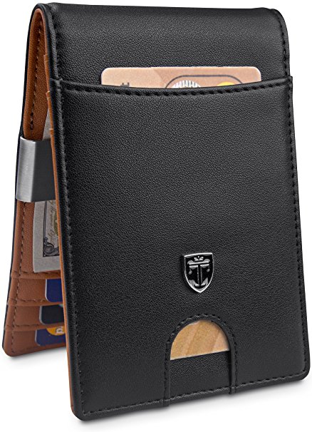 TRAVANDO Slim Wallet with Money Clip "RIO" RFID Blocking Wallet | Credit Card Holder | Travel Wallet | Minimalist Mini Wallet Bifold for Men with Gift Box