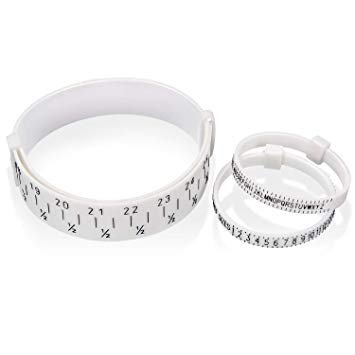 Tatuo Jewelry Measure Tool Set, Include Plastic Ring Sizer Finger Sizer Gauge and Bracelet Gauge Sizer for Women Men Kids