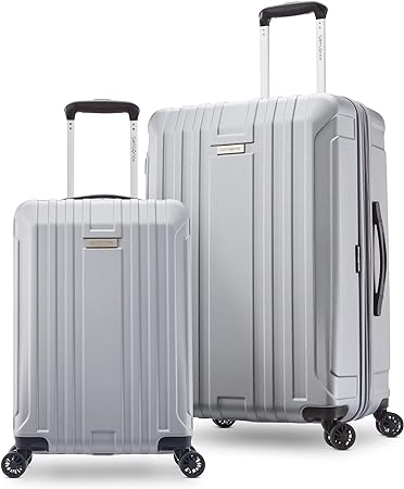 Samsonite Hardside Spinner Wheel Luggage, Silver, 2-Piece Set