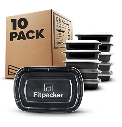 Fitpacker Meal Prep Containers Certified BPA-free - Reusable, Microwavable - 28 Oz - 10pk