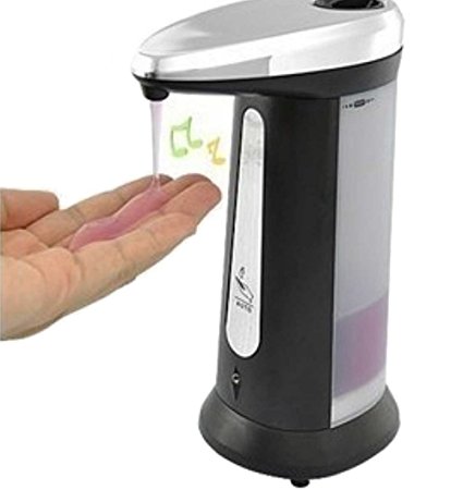 400ml Automatic Soap Dispenser with Built-in Infrared Smart Sensor for Kitchen Bathroom (White and Black)