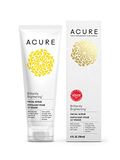 Acure Brilliantly Brightening Facial Scrub, 4 Ounces (Packaging May Vary)