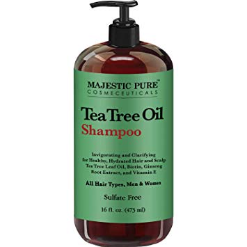 Tea Tree Oil Hair Shampoo, Sulfate Free with 5% Tea Tree Essential Oil, Deep Cleansing for Dandruff, Dry Scalp and Itchy Hair, for Men & Women- 16 fl oz