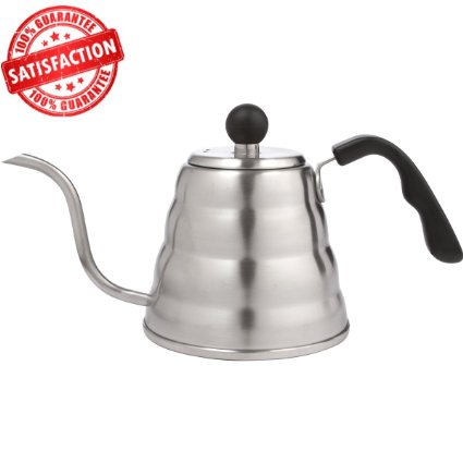 Premium Pour Over Coffee Drip Maker. 40oz Stainless Steel Kettle with Easy Grip Handle and Gooseneck Spout.