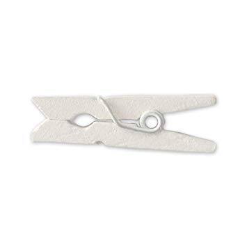LWR Crafts Wooden Mini Clothespins 100 Per Pack 1" 2.5cm (White)