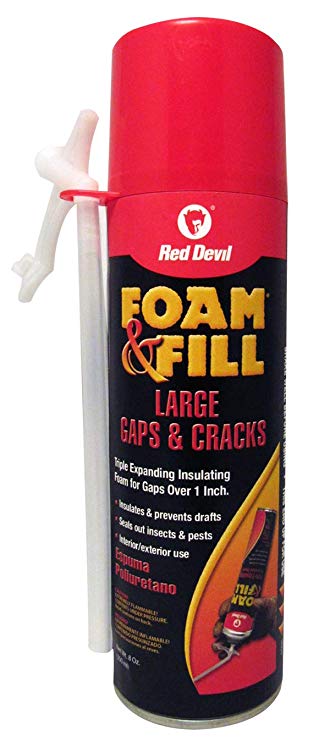 Red Devil 0908 Foam & Fill Large Gaps & Cracks Polyurethane Foam Sealant, 8 oz, Off Off White