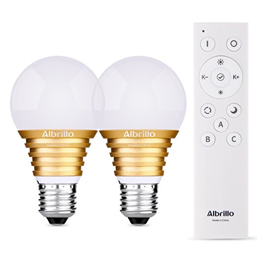 Albrillo e26 LED Dimmable Bulb 7W, 60 Watt Equivalent with Remote Control